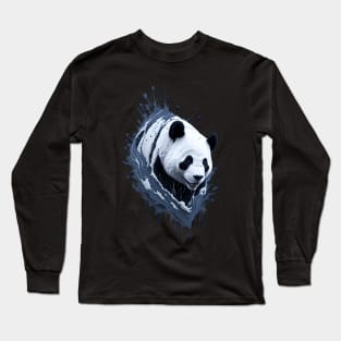 Splash Art of a Playful Panda Bear Long Sleeve T-Shirt